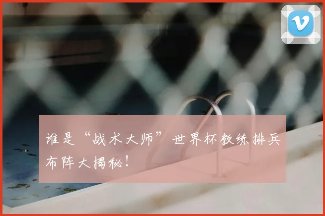 谁是“战术大师”世界杯教练排兵布阵大揭秘！